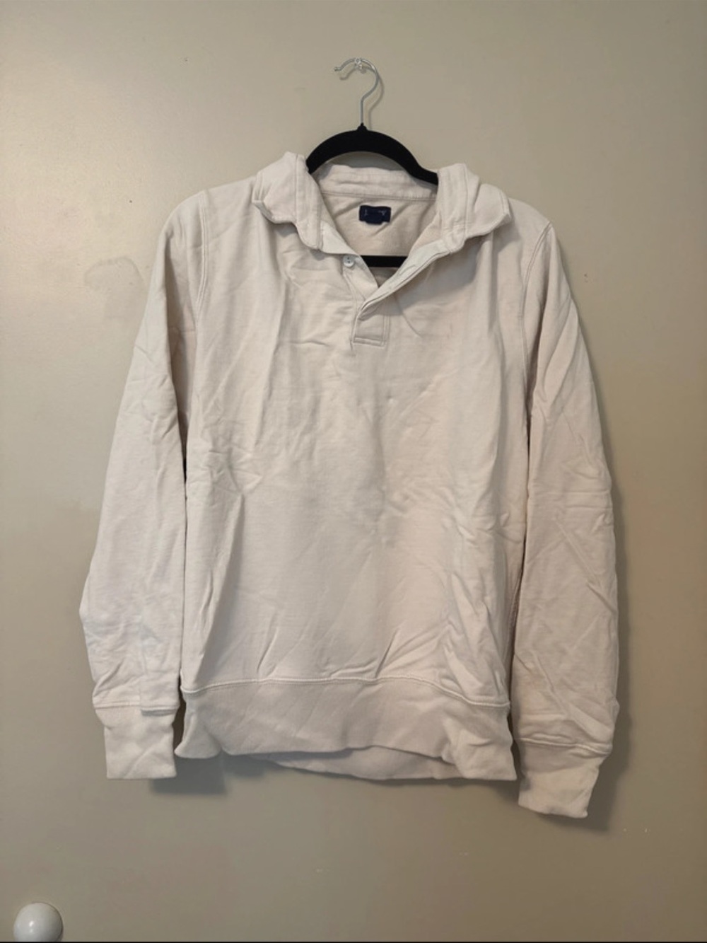 J. Crew White Cotton Pullover Hoodie